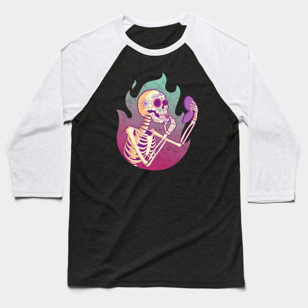 Sugar Skull Catrina Make Up - Day of the dead Baseball T-Shirt by Mara Escalante